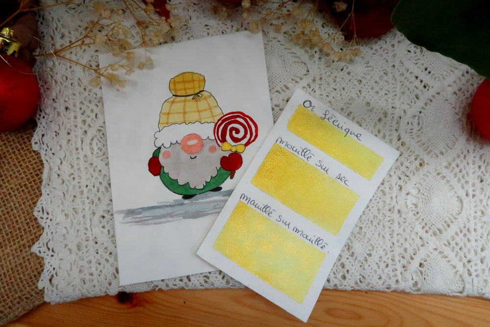 Or féérique Cœur d'aquarelles acheter aquarelle artisanale