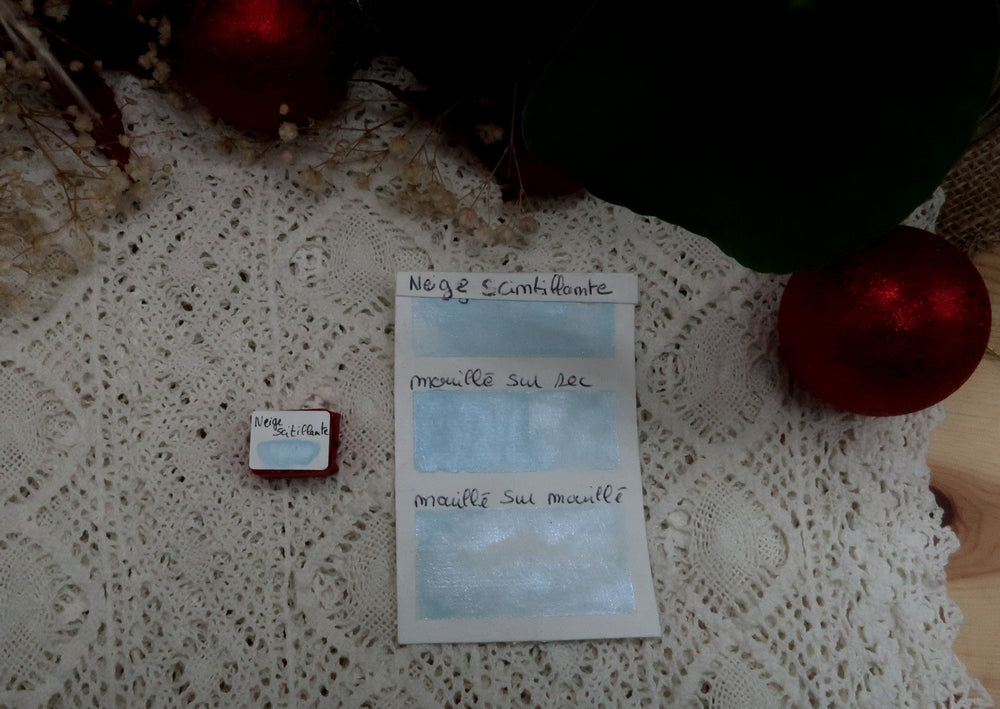 Neige scintillante Cœur d'aquarelles acheter aquarelle artisanale