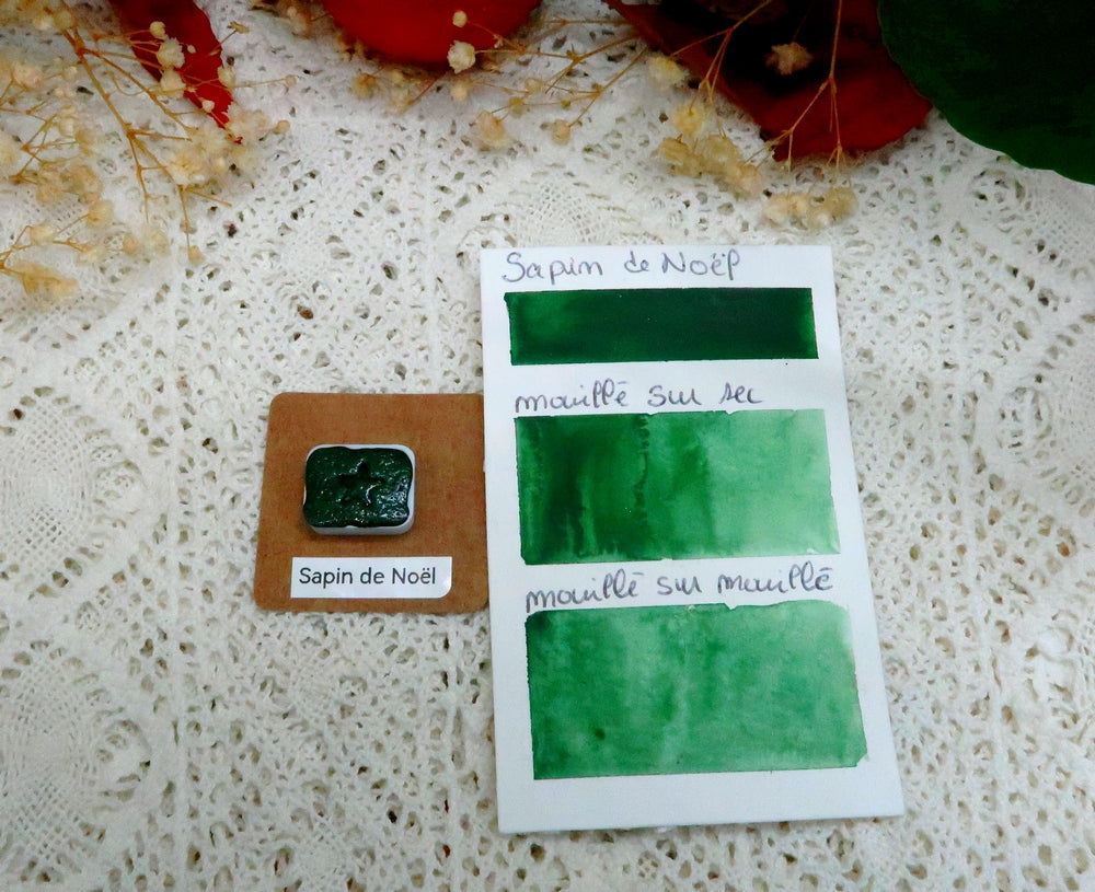 Sapin de Noël Cœur d'aquarelles acheter aquarelle artisanale