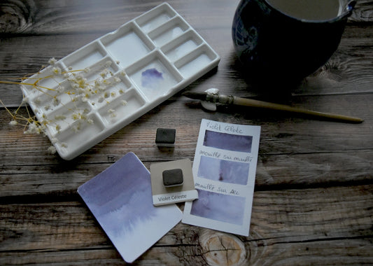 violet céleste aquarelles artisanales boutique achat pigments
